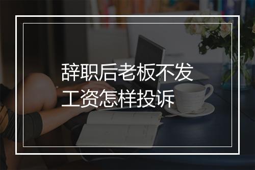 辞职后老板不发工资怎样投诉