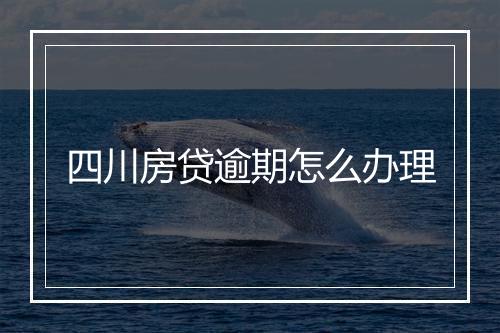 四川房贷逾期怎么办理