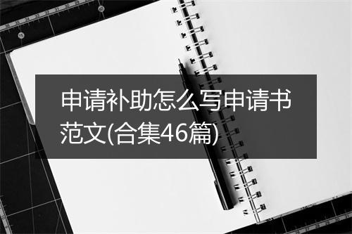 申请补助怎么写申请书范文(合集46篇)