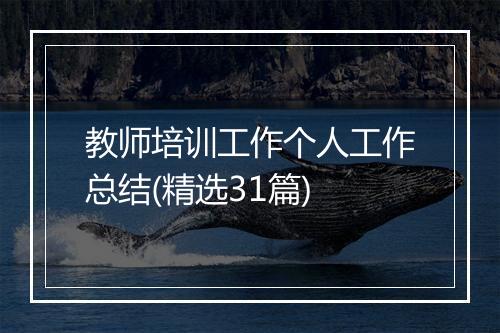 教师培训工作个人工作总结(精选31篇)