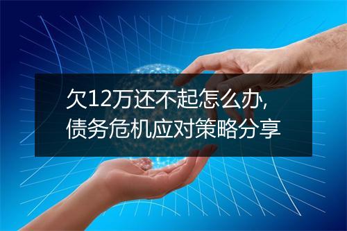 欠12万还不起怎么办,债务危机应对策略分享
