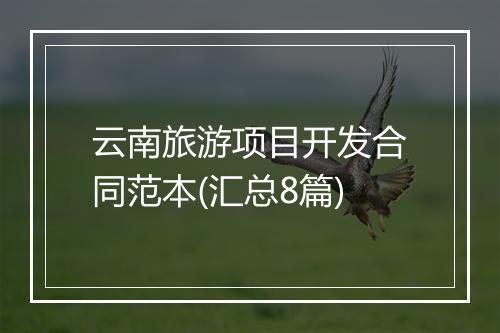 云南旅游项目开发合同范本(汇总8篇)