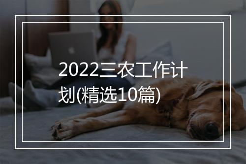 2022三农工作计划(精选10篇)