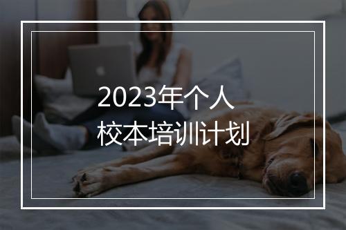 2023年个人校本培训计划