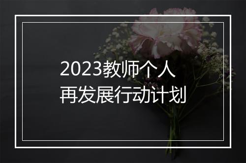 2023教师个人再发展行动计划