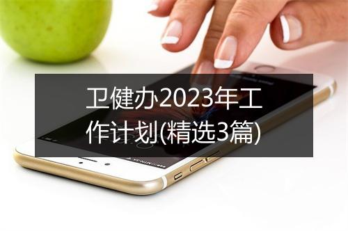 卫健办2023年工作计划(精选3篇)