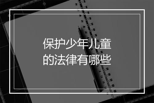 保护少年儿童的法律有哪些
