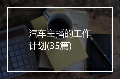 汽车主播的工作计划(35篇)