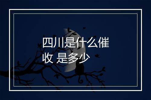 四川是什么催收 是多少