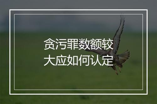 贪污罪数额较大应如何认定