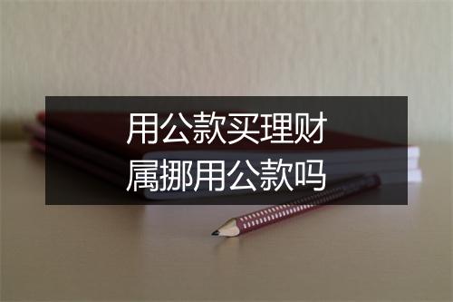 用公款买理财属挪用公款吗