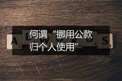 何谓“挪用公款归个人使用”