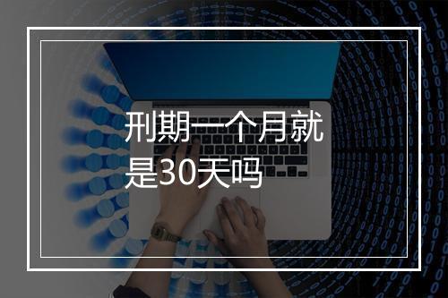 刑期一个月就是30天吗