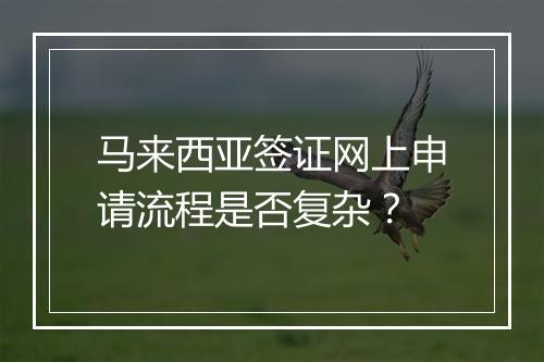 马来西亚签证网上申请流程是否复杂？