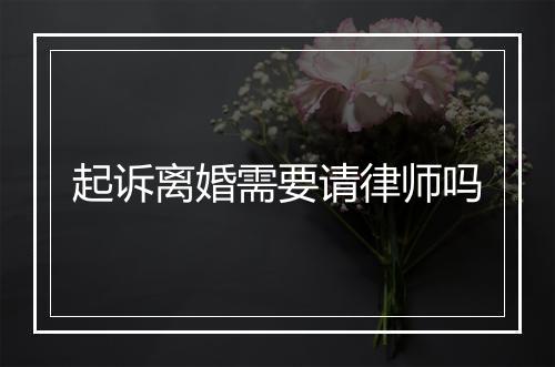 起诉离婚需要请律师吗