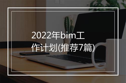 2022年bim工作计划(推荐7篇)