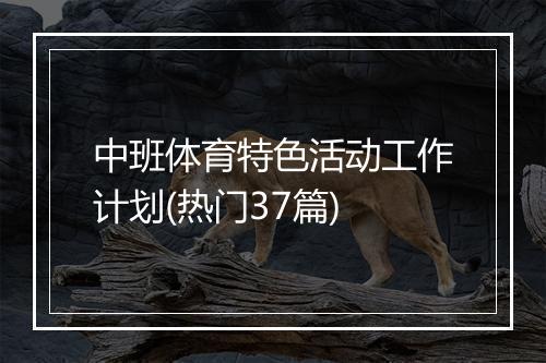 中班体育特色活动工作计划(热门37篇)