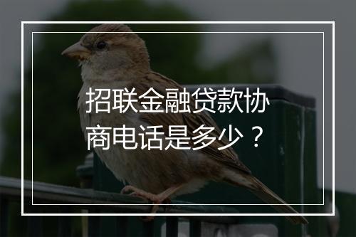 招联金融贷款协商电话是多少？