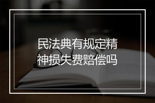 民法典有规定精神损失费赔偿吗