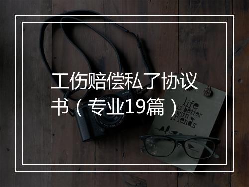 工伤赔偿私了协议书（专业19篇）