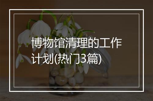 博物馆清理的工作计划(热门3篇)