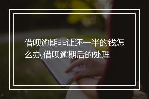 借呗逾期非让还一半的钱怎么办,借呗逾期后的处理