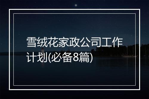 雪绒花家政公司工作计划(必备8篇)