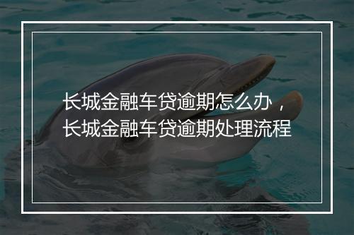 长城金融车贷逾期怎么办，长城金融车贷逾期处理流程