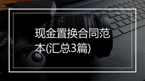 现金置换合同范本(汇总3篇)