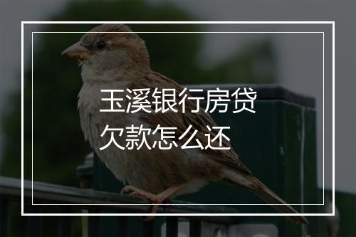 玉溪银行房贷欠款怎么还