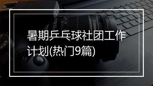 暑期乒乓球社团工作计划(热门9篇)