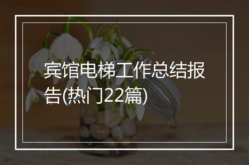 宾馆电梯工作总结报告(热门22篇)