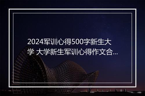 2024军训心得500字新生大学 大学新生军训心得作文合集10篇