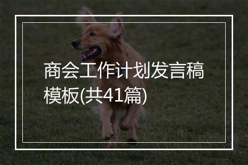 商会工作计划发言稿模板(共41篇)