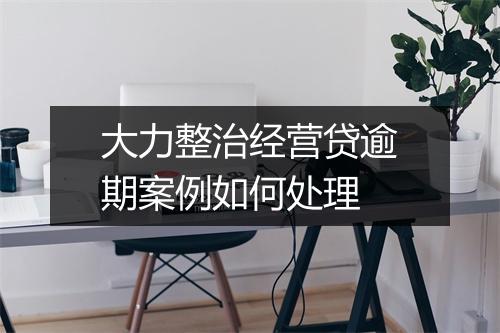 大力整治经营贷逾期案例如何处理