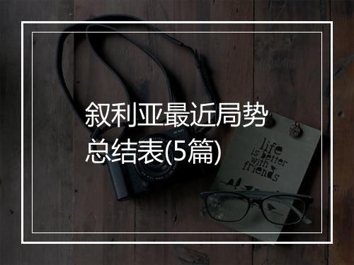 叙利亚最近局势总结表(5篇)