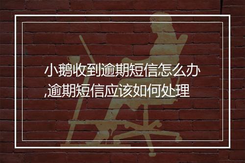 小鹅收到逾期短信怎么办,逾期短信应该如何处理