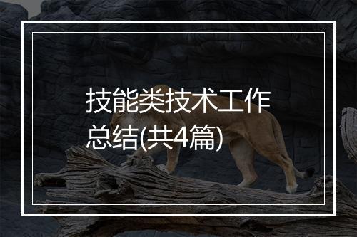 技能类技术工作总结(共4篇)