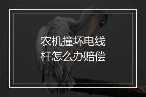 农机撞坏电线杆怎么办赔偿