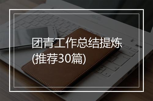 团青工作总结提炼(推荐30篇)