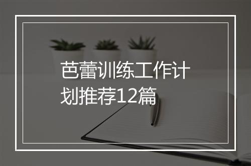 芭蕾训练工作计划推荐12篇