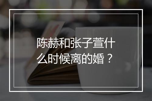 陈赫和张子萱什么时候离的婚？