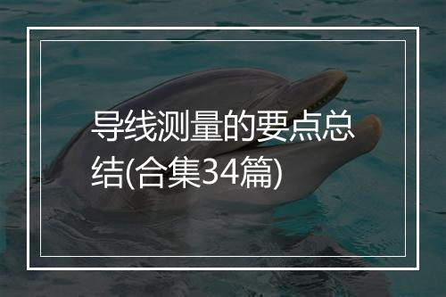 导线测量的要点总结(合集34篇)