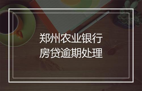 郑州农业银行房贷逾期处理