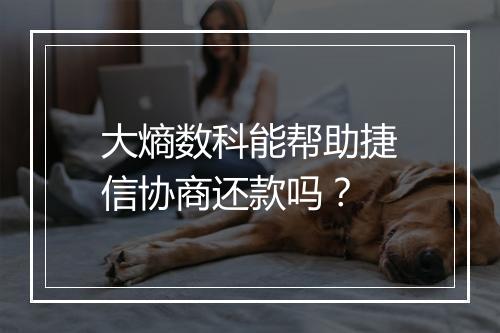 大熵数科能帮助捷信协商还款吗？
