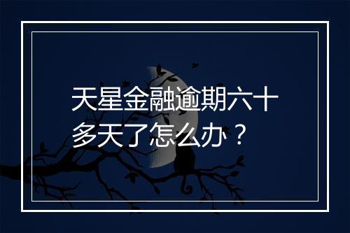天星金融逾期六十多天了怎么办？