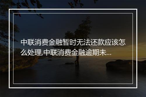 中联消费金融暂时无法还款应该怎么处理,中联消费金融逾期未还款后果及处理