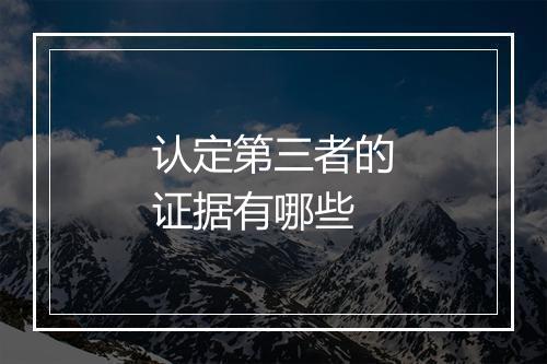 认定第三者的证据有哪些