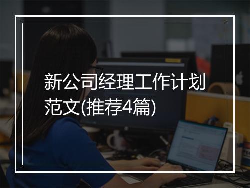 新公司经理工作计划范文(推荐4篇)