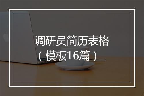 调研员简历表格（模板16篇）